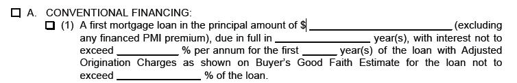 Conventional Financing Contingency